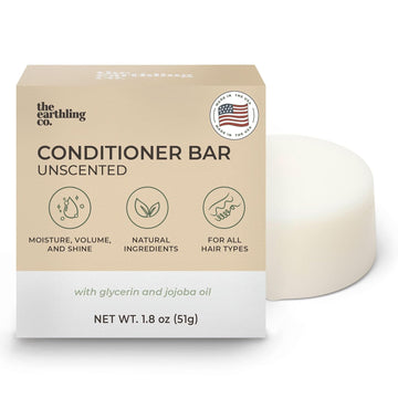 Conditioner Bar - Promote Hair Growth, Strengthen & Moisturize All Hair Types - Paraben & Sulfate Free Formula with Natural Ingredients for Dry Hair (Fragrance Free, 1.8 oz)