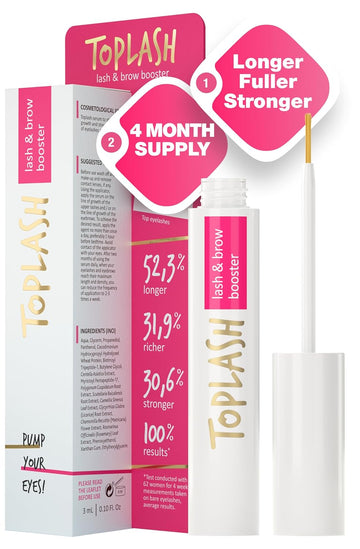 Eyelash Growth Serum - Innovative Formula For Longer, Thicker, Fuller Brows & Lashes - Natural, Cruelty-Free & Hypoallergenic - 0.10 Fl.Oz