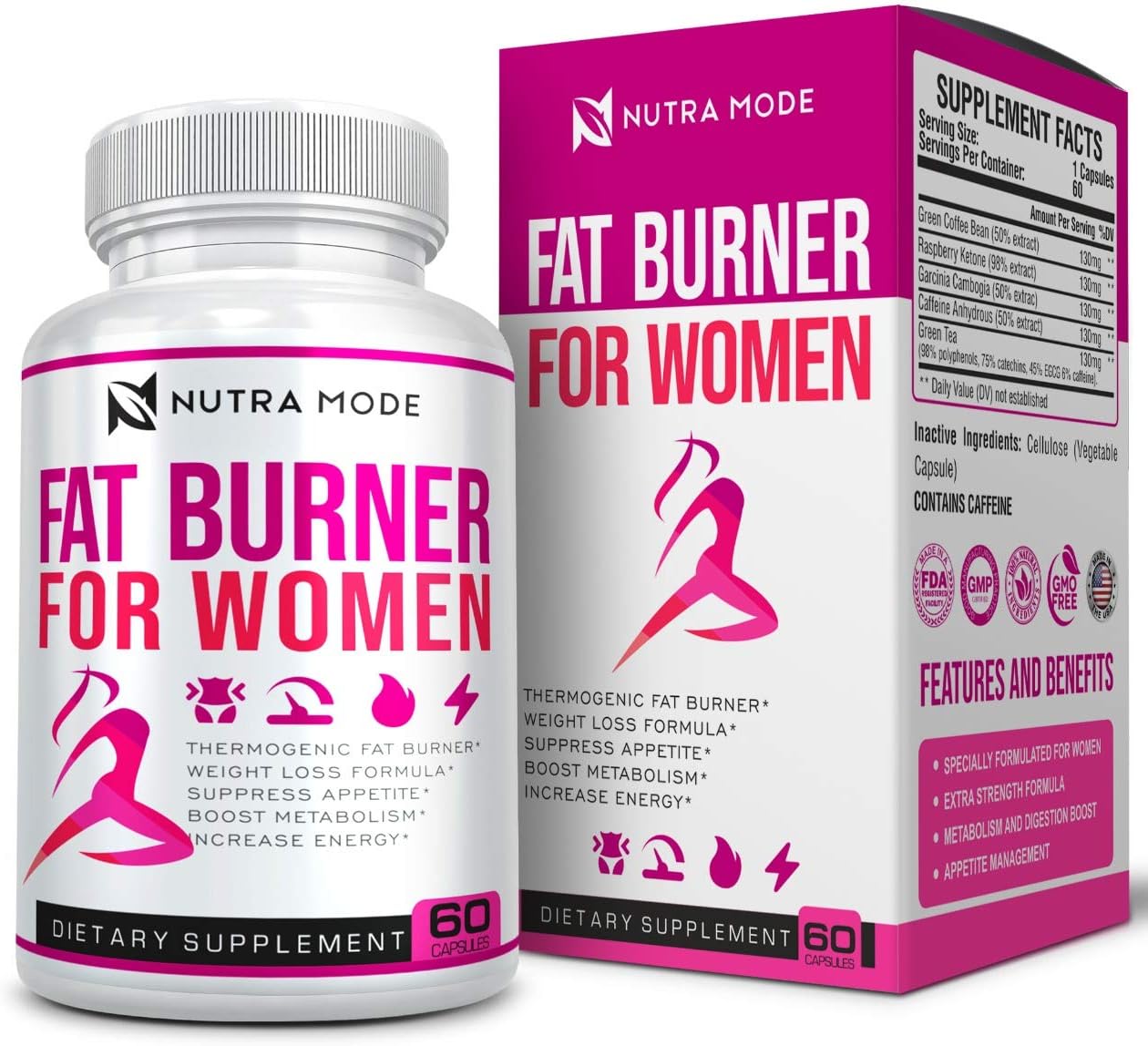 Natural Weight Loss Pills For Women-Best Diet Pills That Work Fast For Women-Appetite Suppressant-Thermogenic Belly Fat Burner-Carb Blocker-Metabolism Booster Energy Supplements -60Ct
