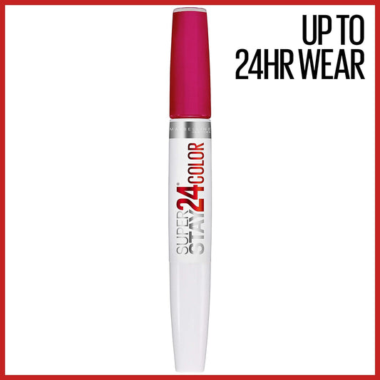 Maybelline Super Stay 24, 2-Step Liquid Lipstick Makeup, Long Lasting Highly Pigmented Color With Moisturizing Balm, Crisp Magenta, Neon Pink, 1 Count