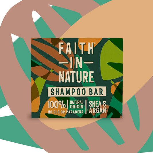 Faith In Nature Natural Shea And Argan Shampoo Bar, Nourishing, Vegan And Cruelty Free, No Sls Or Parabens, For Dry To Very Dry Hair, 85 G (Pack Of 2)