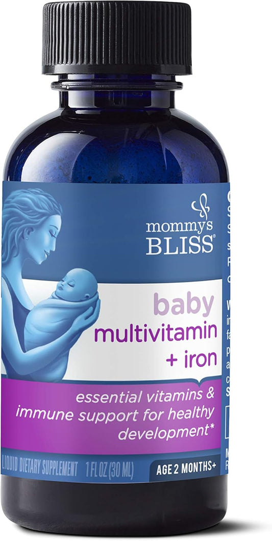 Mommy'S Bliss Baby Multivitamin + Iron, Daily Essential Vitamins For Immune Support, Healthy Growth & Bone Development*, Age 2 Months+, 30 Ml, Liquid