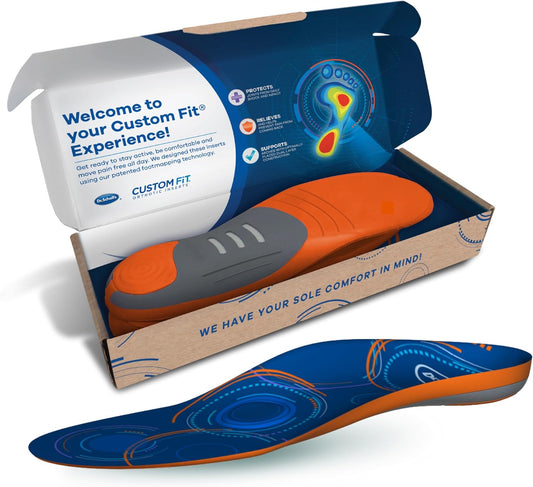 Dr. Scholl’s Custom Fit Comfort CF 750, All-Day Superior Comfort Insoles, Low Arch Support Shoe Inserts for Women Size 9.5-10, Men 8.5-9, Full Length Insoles Men Women, Full-Foot Cushioning