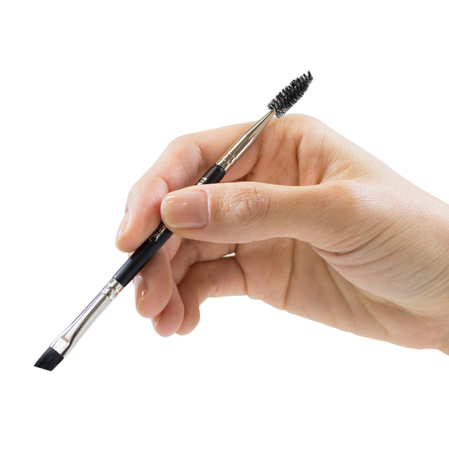 Aesthetica Pro Series Double Ended Brow Brush - Duo Design Allows For Precision Application Of Brow Powders, Waxes And Gels And Evenly Blends Product For A Natural Look - 100% Vegan And Cruelty Free : Beauty & Personal Care