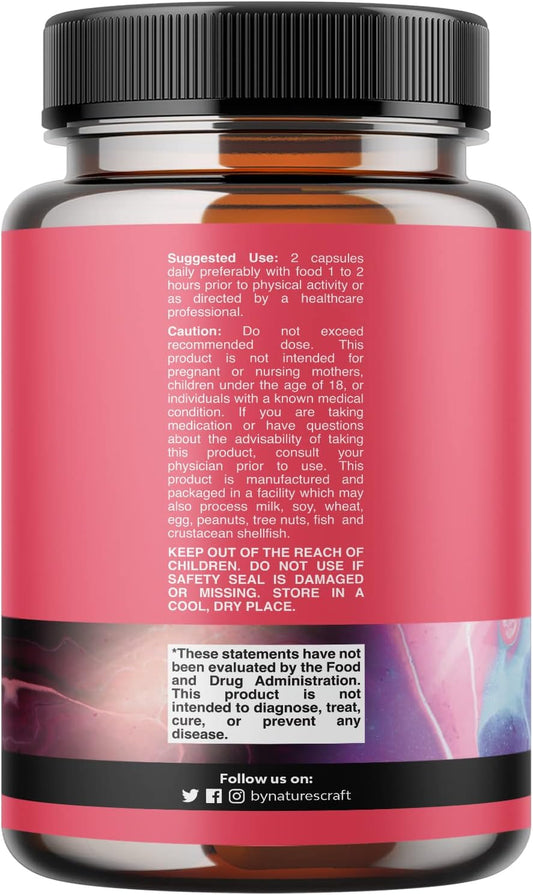 Natures Craft G-Curve Butt and Breast Enhancement Pills - Herbal Enhancer May Support Body Sculpting Curves with Saw Palmetto Extract Horny Goat Weed for Women *Results Vary 60 Count