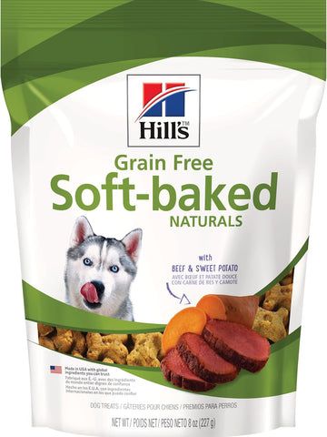Hill'S Grain Free Soft Baked Naturals, All Life Stages, Great Taste, Dog Treats, Beef & Sweet Potato, 8 Oz Bag