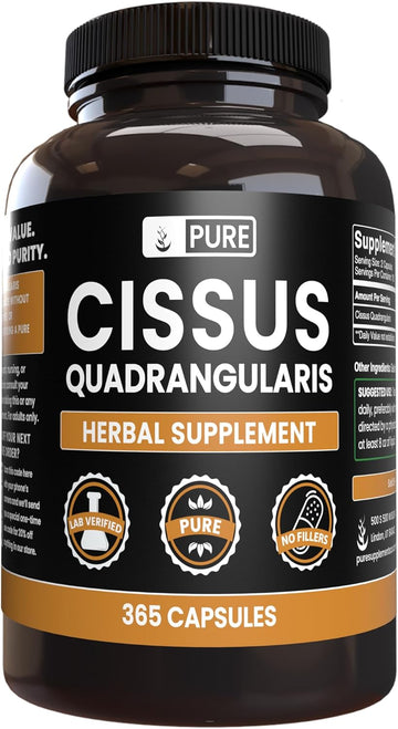 Pure Original Ingredients Cissus Quadrangularis (365 Capsules) No Magnesium Or Rice Fillers, Always Pure, Lab Verified