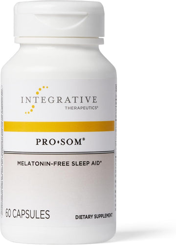 Integrative Therapeutics Pro-Som - Melatonin-Free Sleep Support* - Helps Reduce Waking After Sleep Onset* - With L-Theanine, Magnesium, Magnolia Bark And Curcumin Extract - 60 Capsules