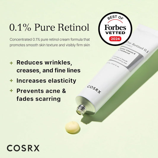 Cosrx Retinol 0.1% Cream, 0.67 Oz, Anti-Aging Eye & Neck Cream With Retinoid Treatment To Firm Skin, Reduce Wrinkles, Fine Lines, Signs Of Aging, Gentle Daily Korean Skin Care