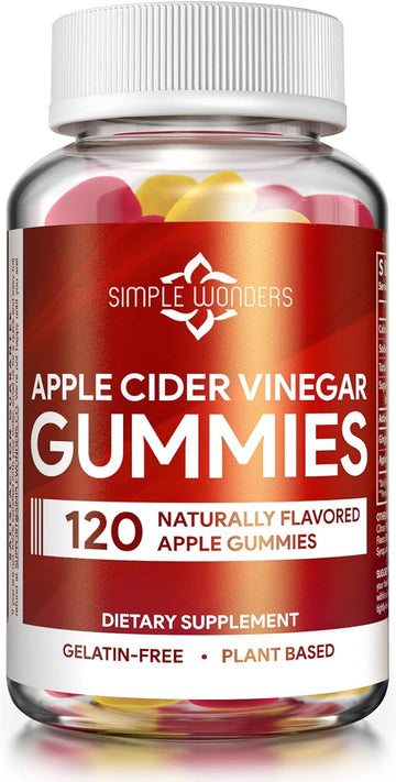 Apple Cider Vinegar Gummies with The Mother - ACV Gummies for Detox, Cleansing & Immune Support - Made with Black Carrot & Ginger Dry Extract - Pectin Based, Non-GMO, Gluten-Free (120 Gummies)