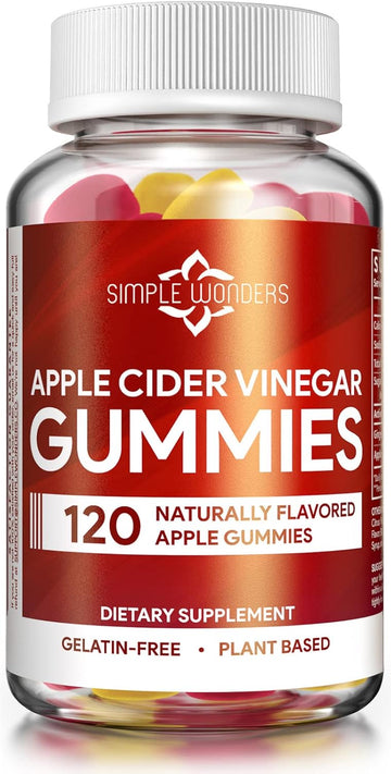 Apple Cider Vinegar Gummies With The Mother - Acv Gummies For Detox, Cleansing & Immune Support - Made With Black Carrot & Ginger Dry Extract - Pectin Based, Non-Gmo, Gluten-Free (120 Gummies)