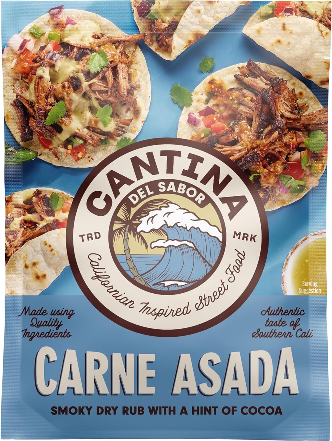 Cantina Del Sabor Carne Asada Smoky Dry Rub With A Hint Of Cocoa Californian Inspired Street Food, 35 G (Pack Of 1)