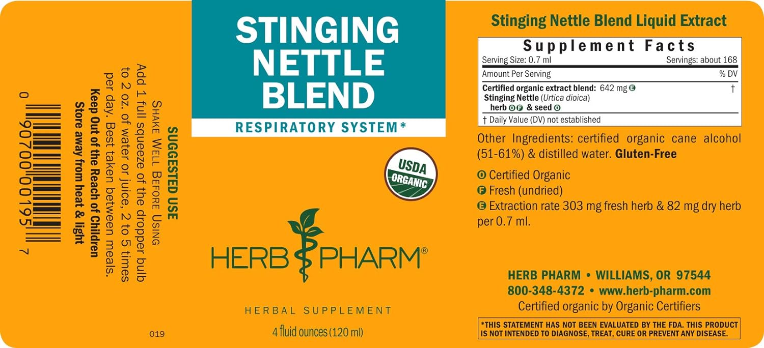 Herb Pharm Stinging Nettle Blend Liquid Extract - 4 Ounce : Health & Household