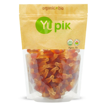 Yupik Organic Gummy Cola Bottles, 1.1 Lb, Gluten-Free, Non-Gmo, Fat-Free, Classic Chewy Gummies