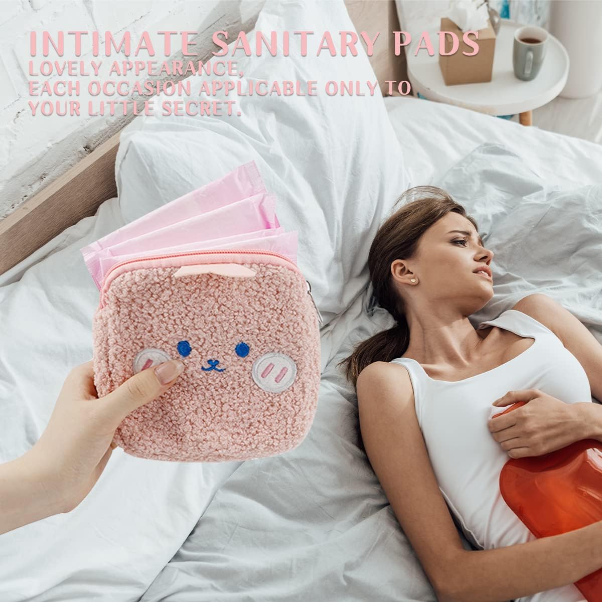 FERCAISH 1Pcs Sanitary Napkin Storage Bag - Creative Period Bag Cute Sanitary Napkin Bag Portable Sanitary Napkin Pads Storage Bags with Zipper for Teen Girls Women Ladies : Health & Household