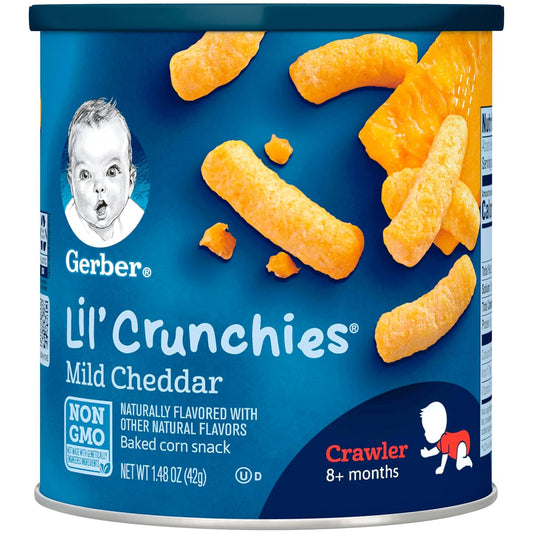 Gerber Lil' Crunchies, Cheddar and Veggie Dip, 1.48 Ounce, 4 Count : Baby