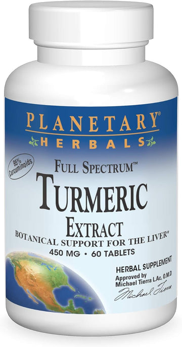 Planetary Herbals Full Spectrum Turmeric Extract Tablets, 450 mg, 60 Count