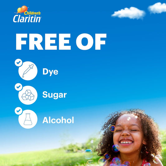 Claritin Children'S Allergy Medicine, 24-Hour Non-Drowsy Loratadine 5Mg, Antihistamine Liquid For Kids Aged 2 Years And Older, Grape Flavored, 8 Fl Oz