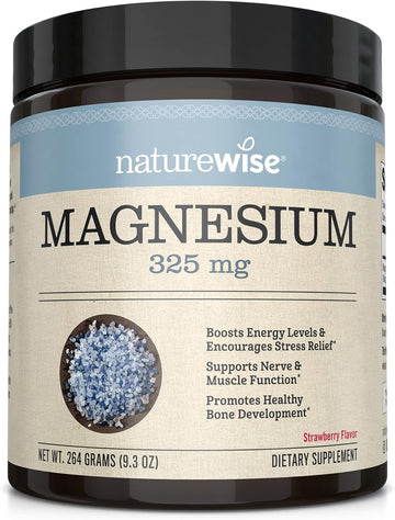 NatureWise Naturewise Magnesium Powder for Nerve & Energy Support from Magnesium Citrate (2+ Month Supply), 264 Gram