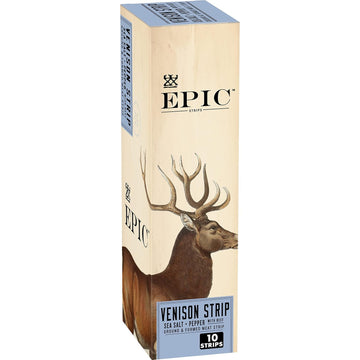 Epic Snack Strips, Venison Beef Sea Salt Pepper, Keto And Paleo Friendly, 0.8 Oz, 10 Ct