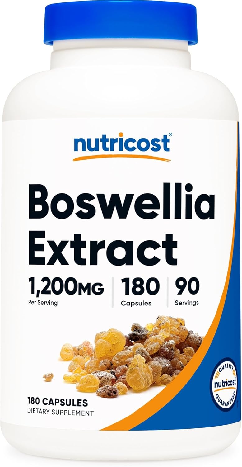 Nutricost Boswellia Extract Capsules (1,200 Mg) (180 Caps) - Gluten Free, Non-Gmo, Vegan, 90 Servings