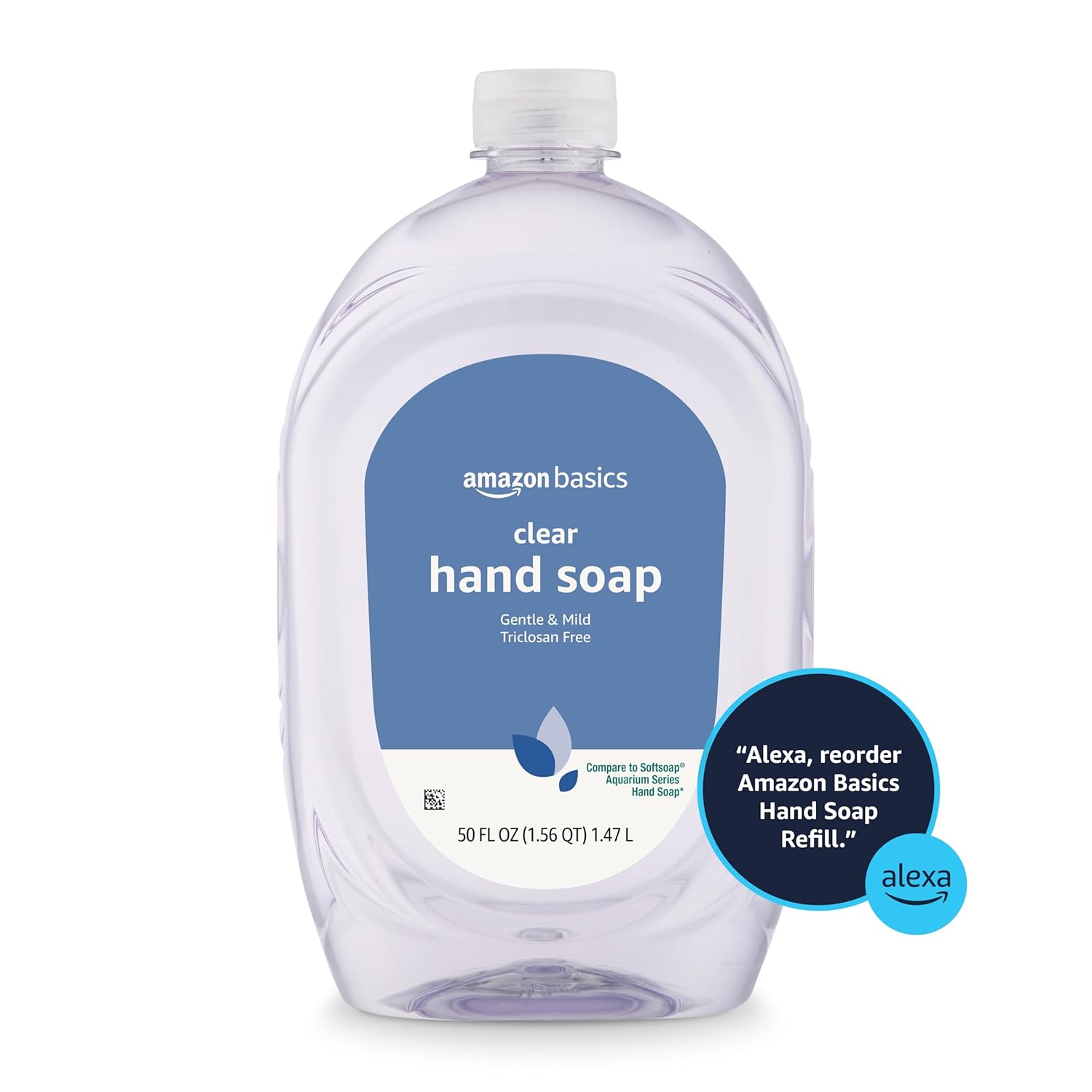 Amazon Basics Gentle & Mild Clear Liquid Hand Soap Refill, Triclosan-free, 50 Fluid Ounces, 1-Pack (Previously Solimo) : Beauty & Personal Care