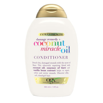 Ogx Extra Strength Damage Remedy + Coconut Miracle Oil Conditioner For Dry, Frizzy Or Coarse Hair, Hydrating & Flyaway Taming Conditioner, Paraben-Free, Sulfate-Free Surfactants, 13 Fl Oz