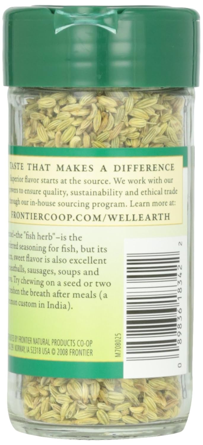 Frontier Culinary Spices Whole Fennel Seed, 1.41-Ounce Bottle