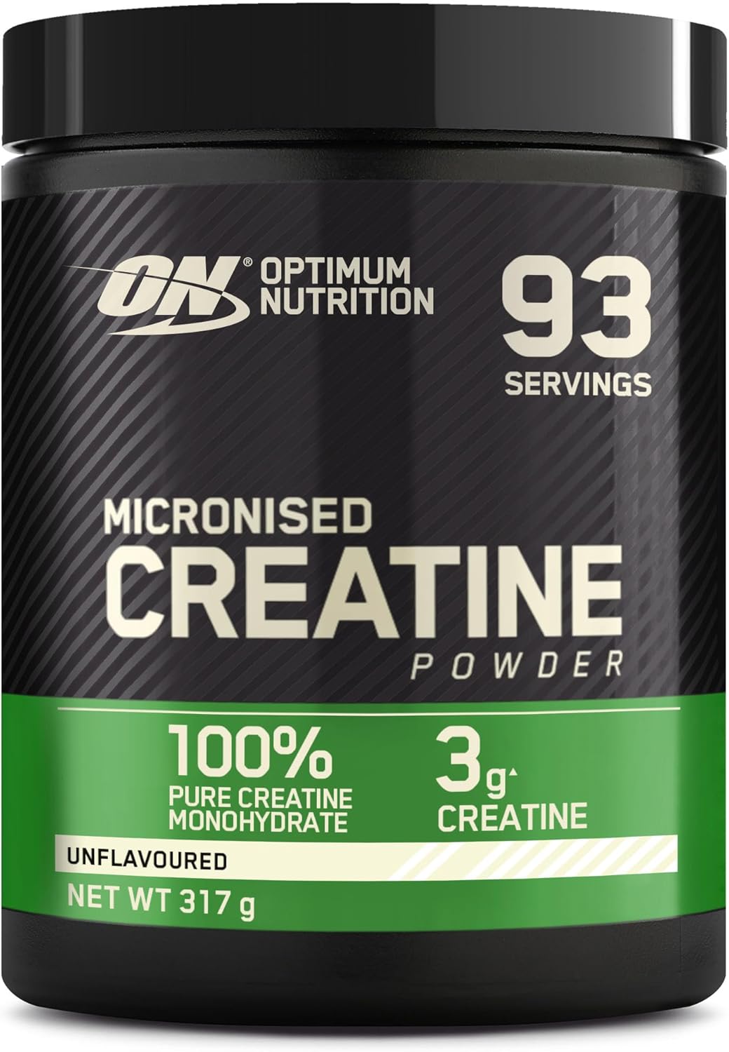 Optimum Nutrition Micronised Creatine Powder, 100% Pure Creatine Monohydrate Powder For Performance And Muscle Power, Unflavoured Shake, 93 Servings, 317 G