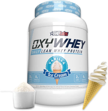 Ehp Labs Oxywhey Whey Protein Isolate Powder - 25G Of Whey Isolate Protein Powder, Meal Replacement Shake, Sugar Free Protein Powder - 25 Serves (Vanilla Ice Cream)