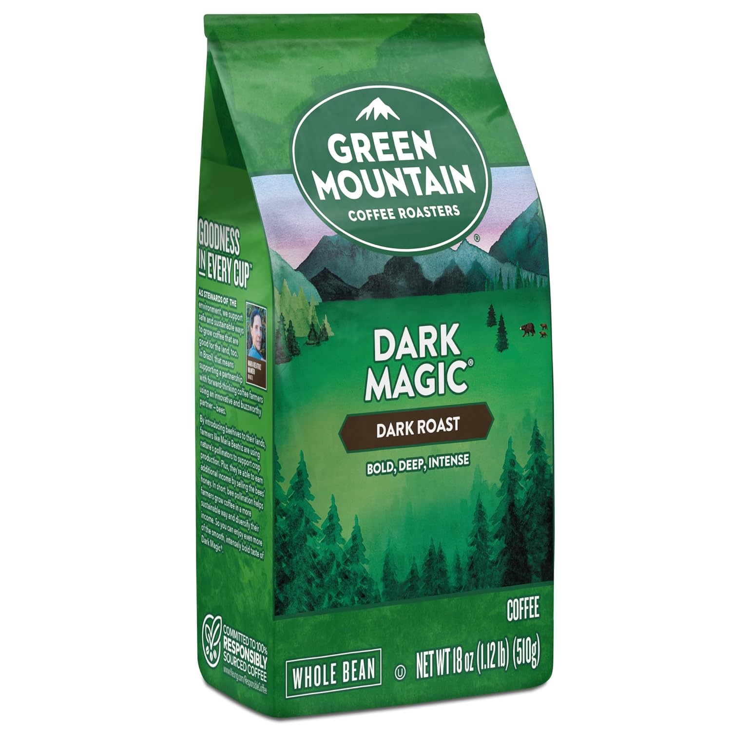 Green Mountain Coffee Roasters Dark Magic, Whole Bean Coffee, Bagged 18 oz : Everything Else