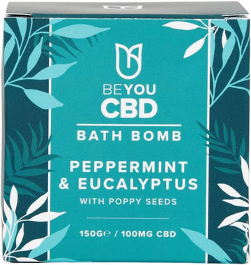 Beyou Cbd Bath Bomb - Peppermint & Eucalyptus | 100% Pure & Natural Oils | 100Mg Cbd | Soothe, Relax & Restore Sore Muscles