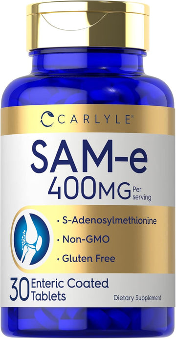 Carlyle Sam-E 400Mg | 30 Tablets | S-Adenosylmethionine Pills | Vegetarian, Non-Gmo, Gluten Free Supplement