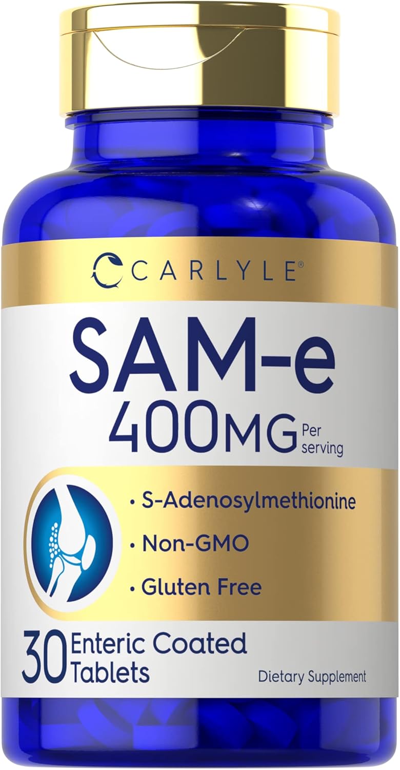 Carlyle Sam-E 400Mg Supplement | 30 Tablets | S-Adenosyl Methionine Pills | Vegetarian, Non-Gmo, Gluten Free
