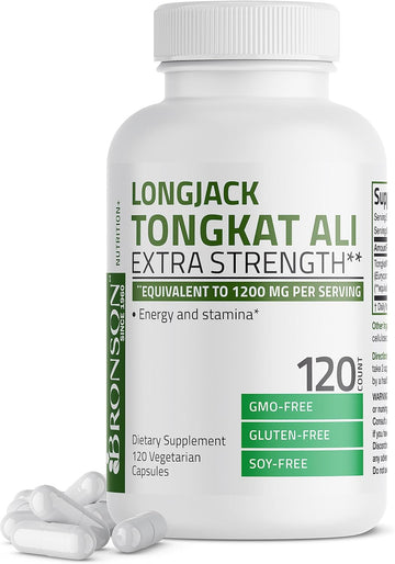 Bronson Longjack Tongkat Ali Extra Strength, 120 Vegetarian Capsules