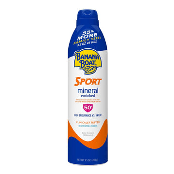 Banana Boat Sensitive 100% Mineral Sunscreen Lotion Spf 50, 6Oz | Body Sunscreen, Sensitive Skin Sunblock, Oxybenzone Free Sunscreen, Banana Boat Mineral Sunscreen Spf 50, 6Oz