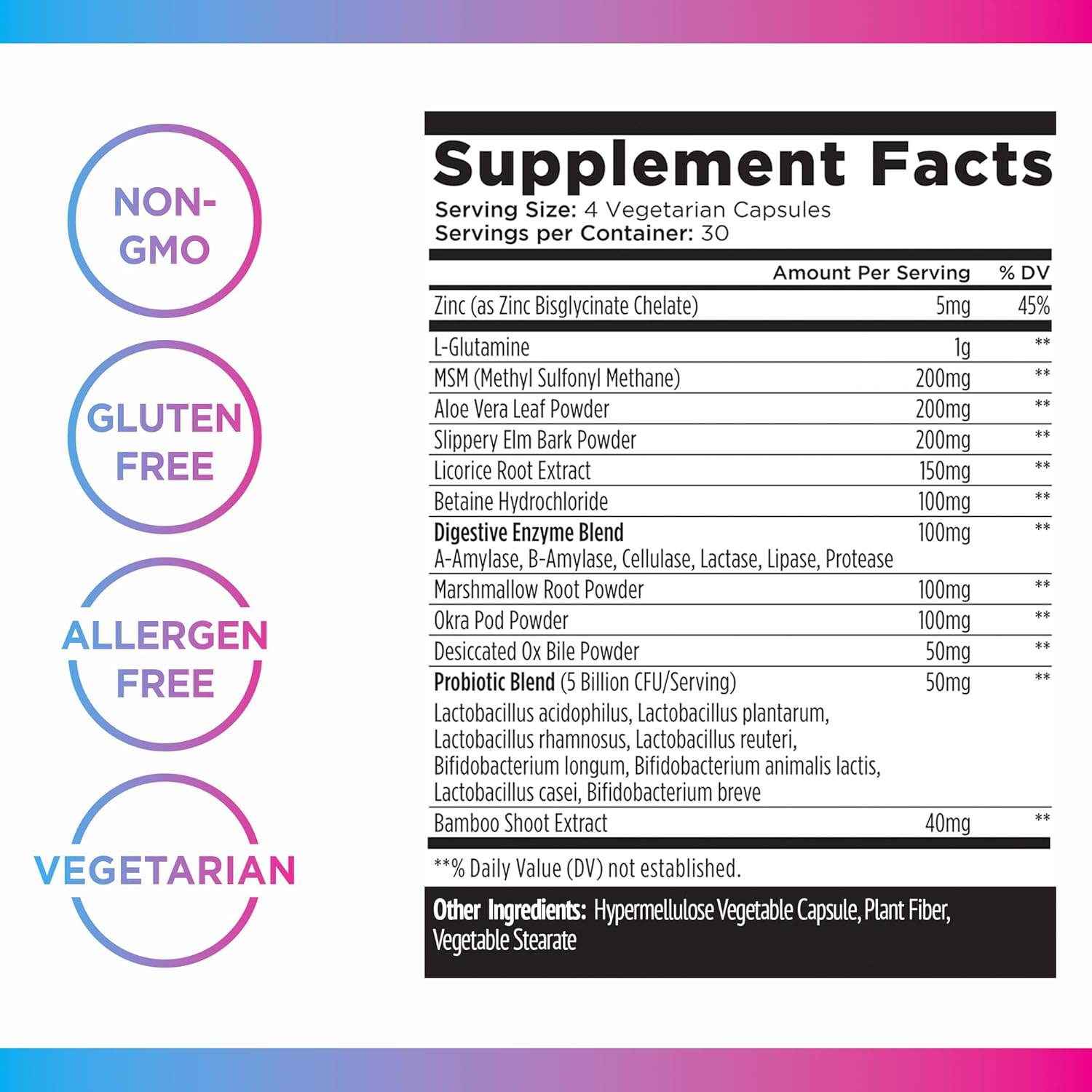 Livingood Daily Gut Cleanse Detox Supplement, 13-In-1 Gi Support With L Glutamine, Aloe Vera, Digestive Enzymes, Probiotics & Msm, Vegetarian Capsules, Gluten Free, Non Gmo, Allergen Free, 120 Count : Health & Household