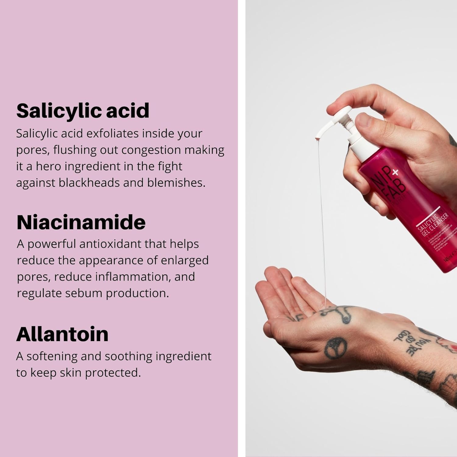 Nip + Fab Salicylic Fix Gel Face Cleanser with Niacinamide, Hydrating BHA Facial Cleansing Face Wash, 145 ml : Amazon.co.uk: Beauty