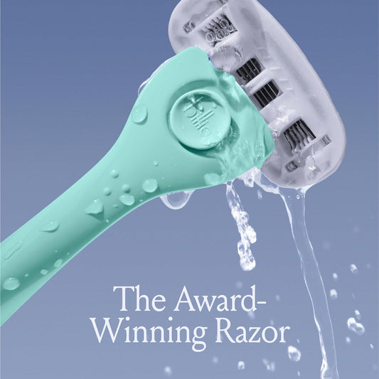 Billie Razors for Women Shave Kit – Razor + 4 x 5-Blade Razor Refills + Magnetic Holder – Minty