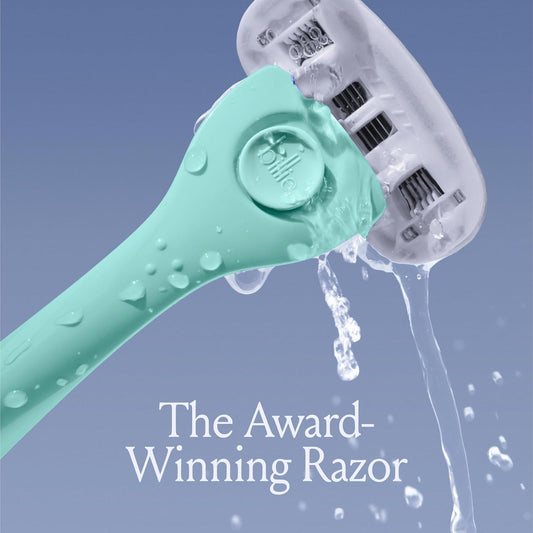 Billie Razors For Women Shave Kit – Razor + 4 X 5-Blade Razor Refills + Magnetic Holder – Minty