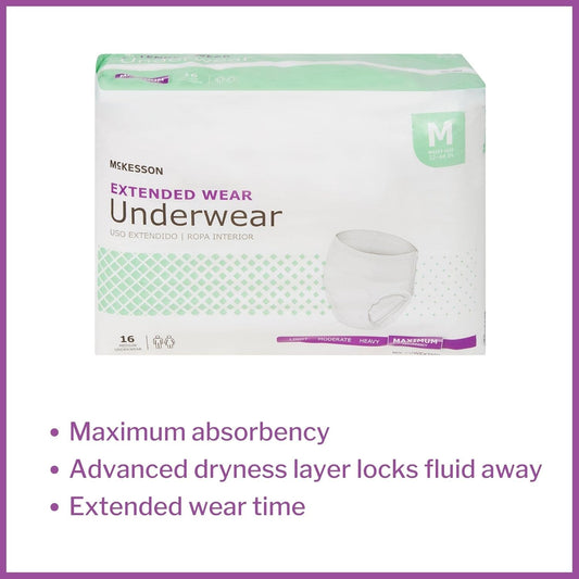 McKesson Extended Wear Disposable Underwear Pull On with Tear Away Seams