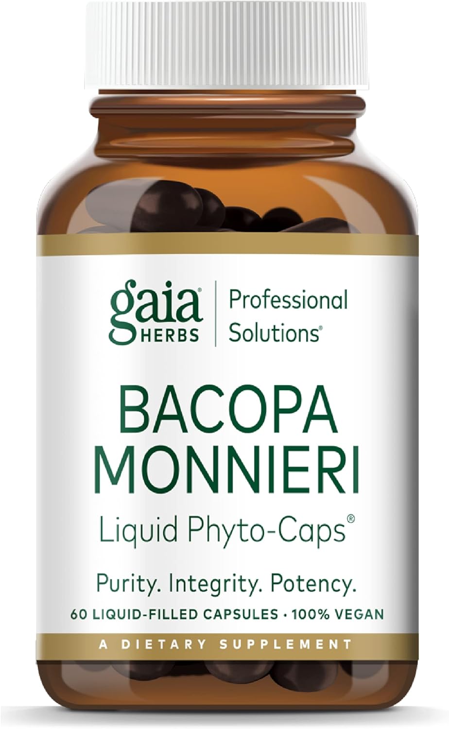 Gaia Herbs Pro Bacopa Monnieri - Herbal Nootropic Memory Supplement for Brain Health - with Bacopa - 60 Vegan Liquid Phyto-Capsules (60 Servings)