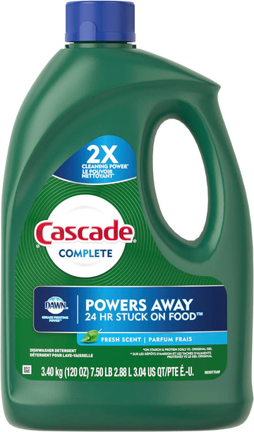 Cascade 53987 Complete Gel Dishwasher Detergent, Fresh, 120 Oz (1 Bottle)