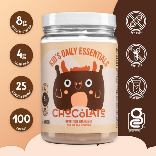 Chocolate Kids Daily Essentials, Kids Protein Shake Made With Organic Milk, 6 Organic Vegetables, 25 Vitamins And Minerals, No Artificial Sweeteners, Flavors, Colors Or Preservatives