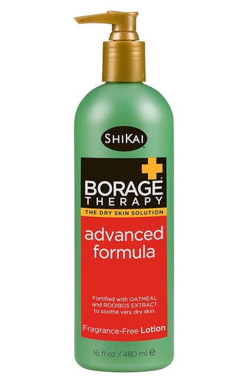 ShiKai Borage Therapy Advanced Formula Body Moisturizer (16 oz) | Fragrance Free | Hydrating Lotion for Dry Hands & Body | With Oatmeal & Shea