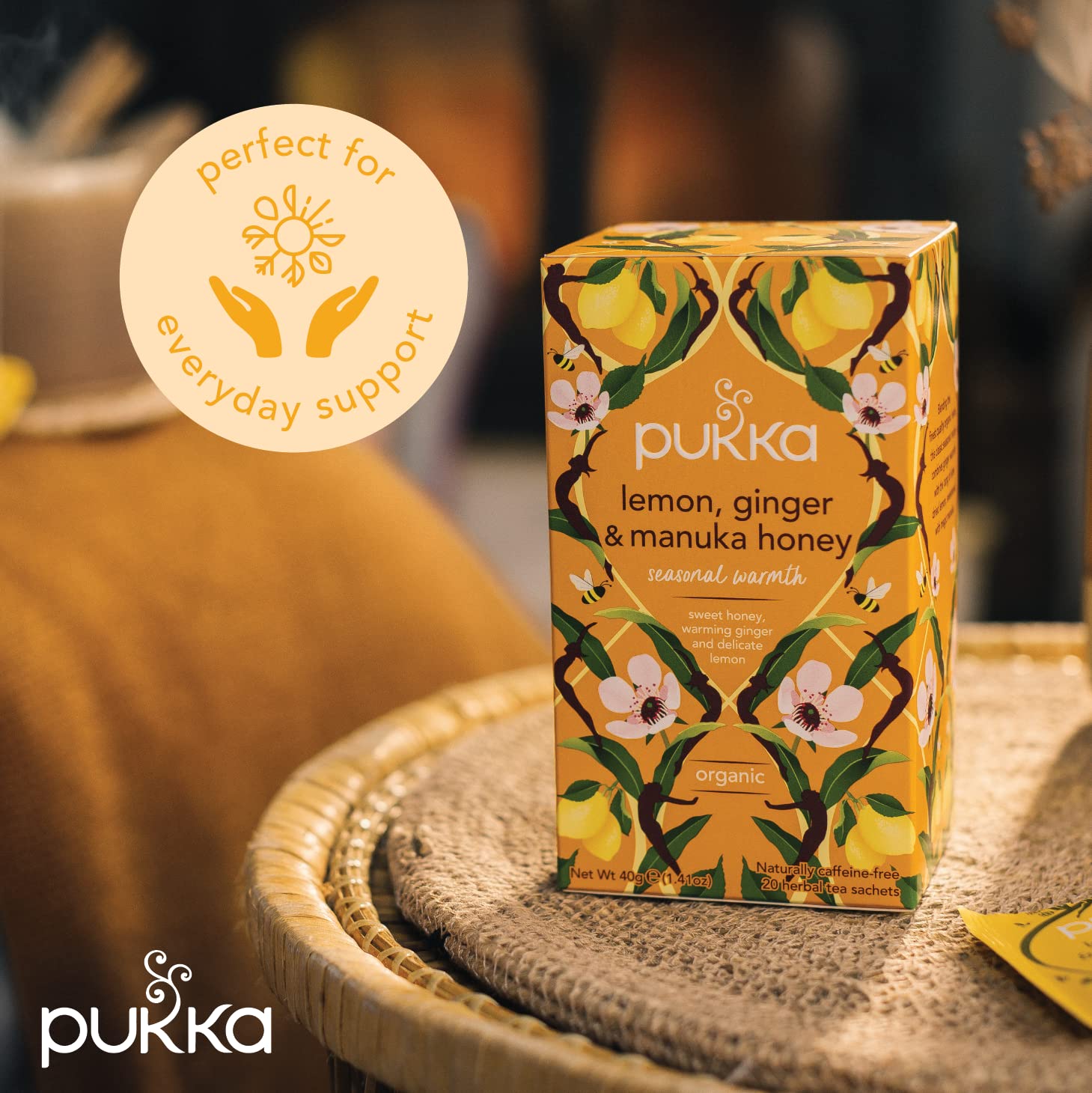 Pukka Organic Lemon Ginger Manuka Tea, 20 Ct