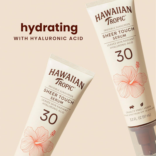 Hawaiian Tropic Sheer Touch Body Serum Spf 30, 3.3 Oz | Hyaluronic Acid Serum, Sunscreen , Hydrating Serum, Travel Size, Spf 30, 3.3 Oz