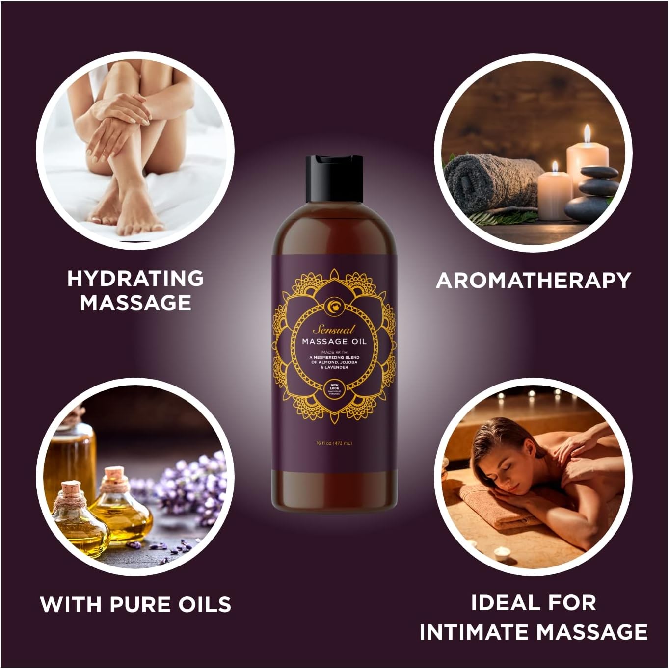 Aromatherapy Sensual Massage Oil for Couples - Relaxing Full Body Mass