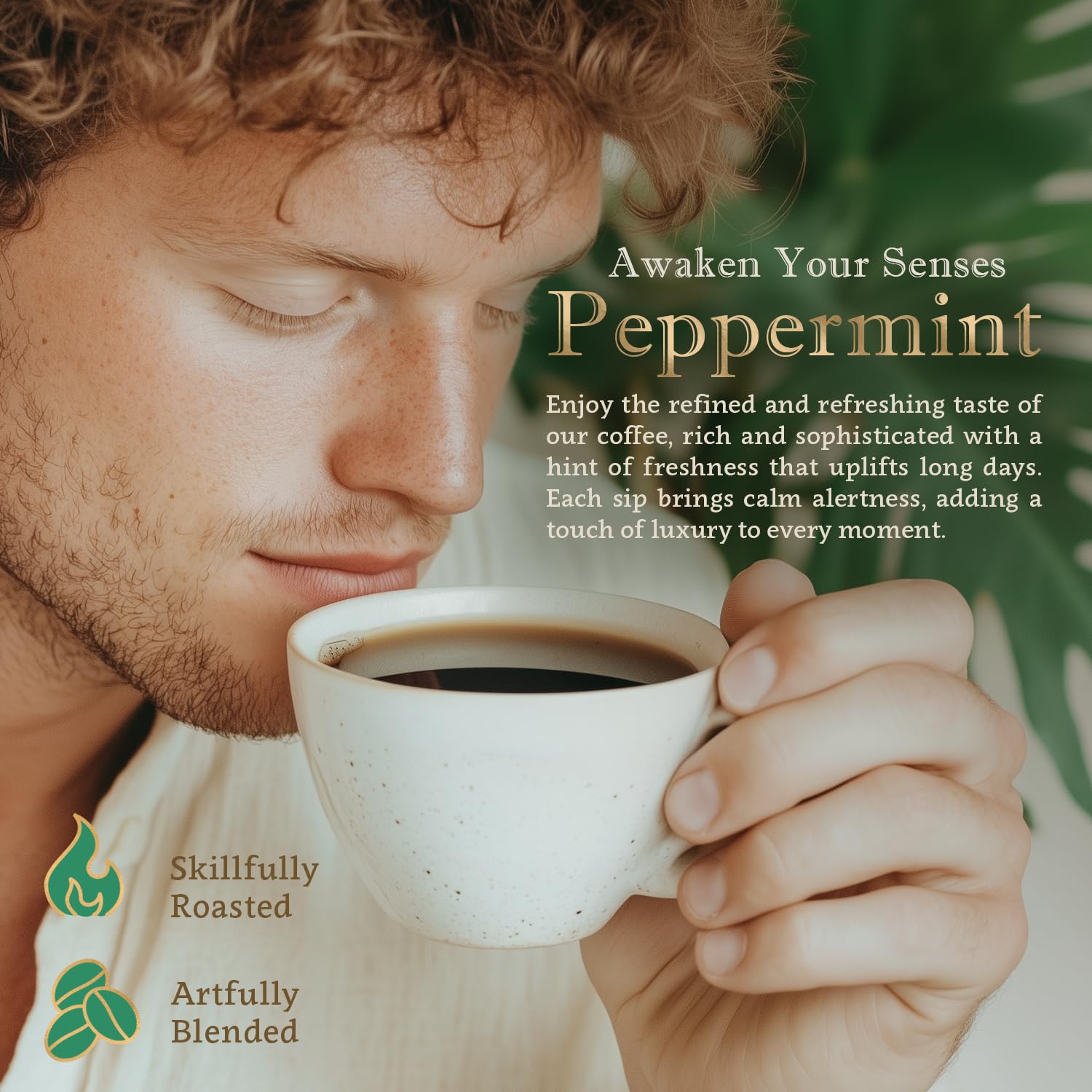 Coffea Flavor Peppermint Coffee – Organic, 100% Arabica, Whole Bean, Medium Roast, Usda Organic & Fair Trade, Freshly Roasted, Mint Flavored – 16 Oz Bag