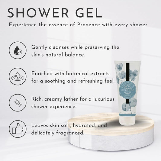 Durance Les Eternelles Natural Shower Gel For Women (200Ml) Cotton Musk Fragrance - Women’S Body Wash | Nourishes, Gently Cleanses, Hydrates & Softens Skin